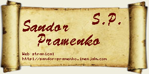 Šandor Pramenko vizit kartica